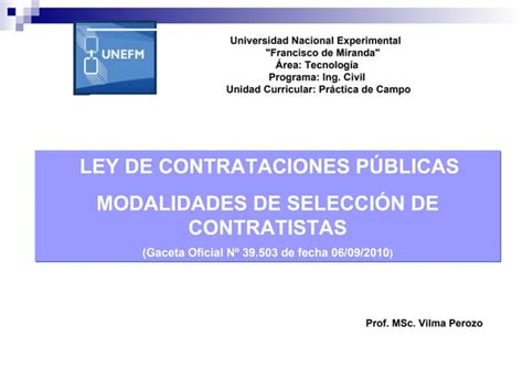 Modalidades De Contrataciones Ppt