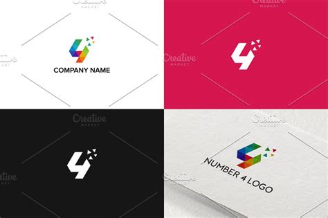 Number 4 logo design | Logo design, Logo bundle, Modern logo