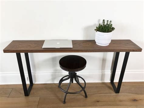 Solid Walnut Narrow Computer Desk Writing Desk Farmhouse Etsy