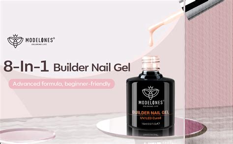 Amazon modelones Gel de uñas de construcción 8 en 1 Cover Nude