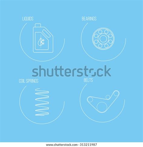 Auto Spare Parts Icons Set 2 Stock Vector Royalty Free 313211987