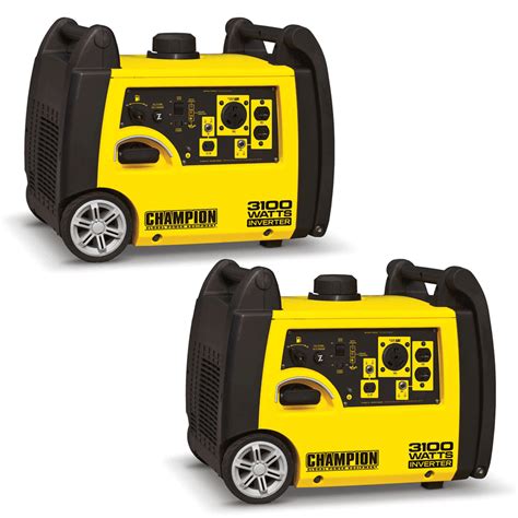 Champion 3100 Watt Quiet Camping Rv Ready Gasoline Inverter Generator 2 Pack