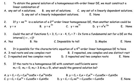 Solved To Obtain The General Solution Of A Homogeneous Chegg