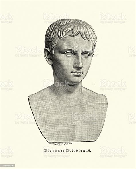 Ancient Rome Bust Of Octavian Later Augustus Roman Emperor Stock Illustration Download Image