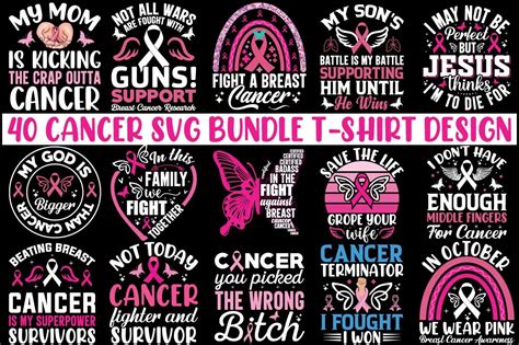 Cancer Svg Pink Color Bundle T Shirt Graphic By Almamun2248 · Creative Fabrica