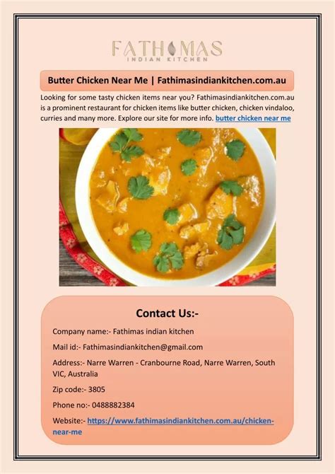 PPT - Butter Chicken Near Me | Fathimasindiankitchen.com.au PowerPoint ...