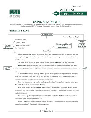 Fillable Online USING MLA STYLE Fax Email Print PdfFiller