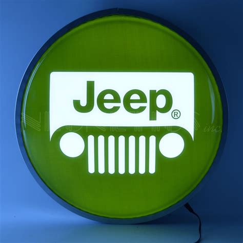 Jeep Grille Green Led Backlit Sign Featuring An Energy Efficient 15