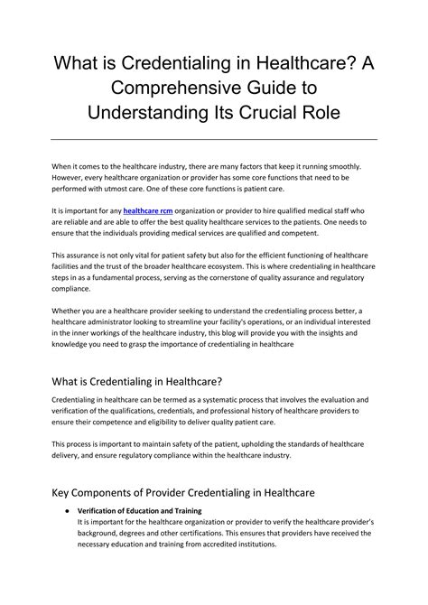 What Is Credentialing In Healthcare A Comprehensive Guide To