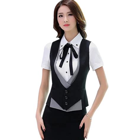 Womens Vest Office Work Wear 2018 Fashion Business Woman Formal Slim