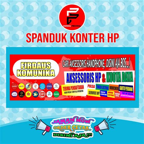 Jual Spanduk Banner Backdrop Toko Warung Konter Pulsa Ukuran X