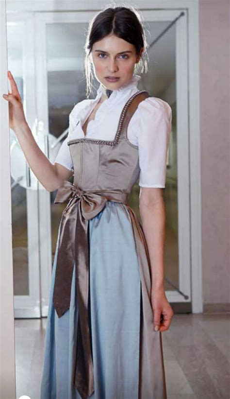 Trachten Forstenlechner Elegantes Langes Seidendirndl Mit