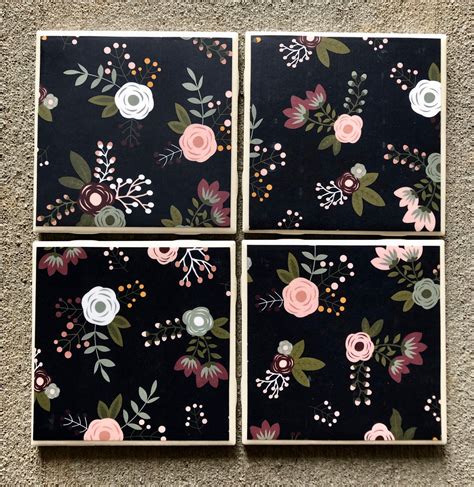 Ceramic Tile Coasters Etsy