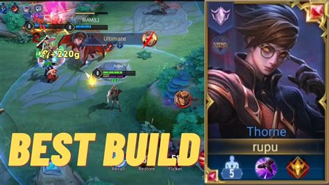 AoV THORNE PRO GAMEPLAY BEST BUILD ARENA OF VALOR YouTube