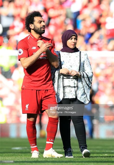 Liverpool's Mohamed Salah with wife Magi after the Premier League ...