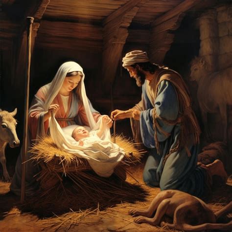 Premium AI Image | Divine Arrival The Radiant Christmas Nativity of ...