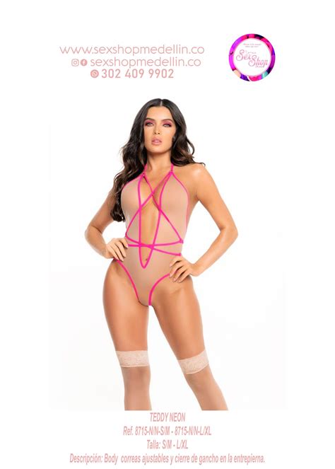 Body TEDDY NEON sexshopmedellin co Lencería Erótica Mujer