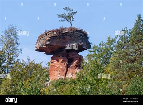 The Teufelstisch Rock Formation In Hinterweidenthal Stock Photo Alamy