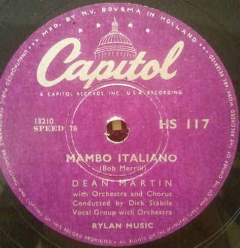 Dean Martin – Mambo Italiano (1955, Shellac) - Discogs