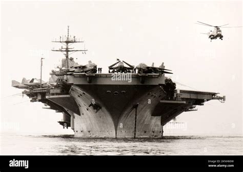 The american aircraft carrier USS Nimitz moored near the French city of ...