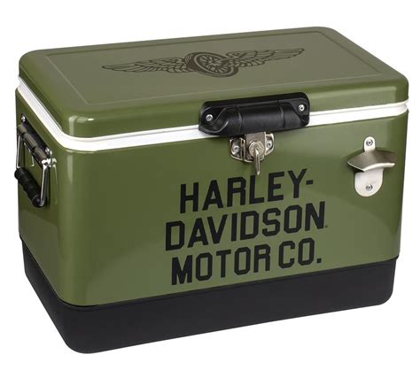 Harley Davidson® 26 Quart Retro Cooler Green And Black Hdl 10076