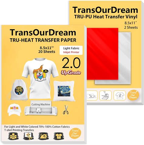 Amazon.com: TransOurDream Tru-Heat Transfer Paper for Light T Shirts