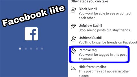 How To Remove Tag On Facebook Lite फेसबुक टैग हटाए Facebook