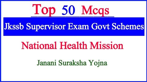 Mcqs 50 Mcqs On National Health Mission For All Jkssb Exams Jkssb