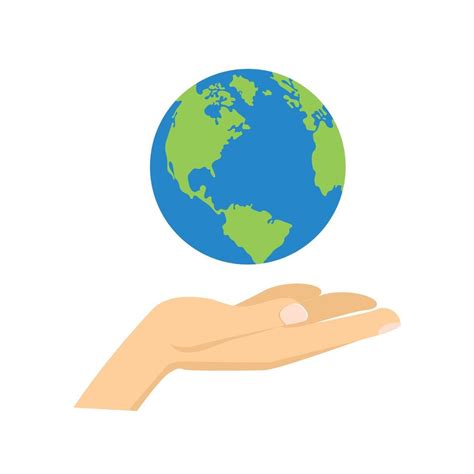 Continuous One Line Drawing Hands Holding Earth Globe Vector