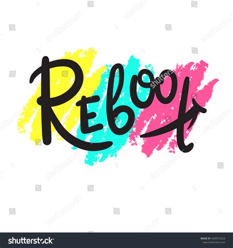 Reboot Inspire Motivational Quote Hand Drawn Stock Vector (Royalty Free ...