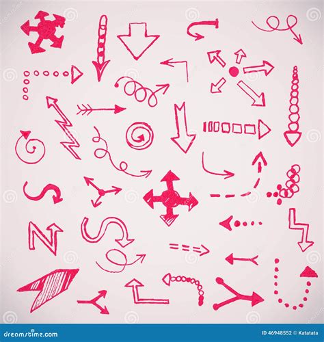 Hand Drawn Simple Arrows Set Made In Vector Stock Vector Illustration