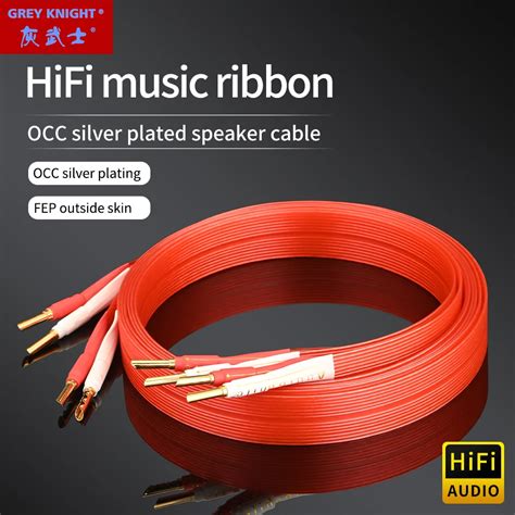 Graues Ritter Rot Blau Hifi Lautsprecher Kabel Occ Versilbert Musik