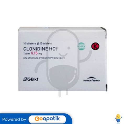 Clonidine Hcl Kimia Farma 015 Mg Box 100 Tablet Kegunaan Efek