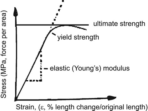 Stress Strain Curve For Tensile Or Compressive Loading Of Bone