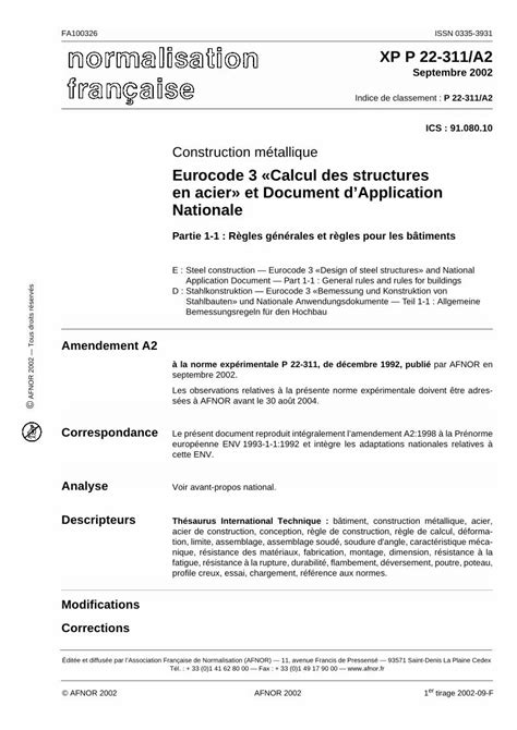 Pdf Eurocode Calcul Des Structures En Acier Et Document D