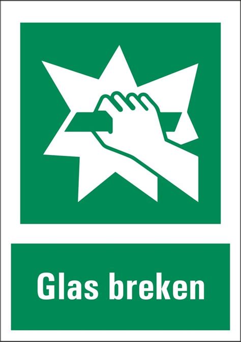 Glas Breken Bord Met Tekst X Mm Bol