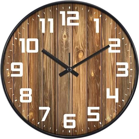 Horloge Murale Grain De Bois De Cr Ativit Silencieuse Cm Pendules