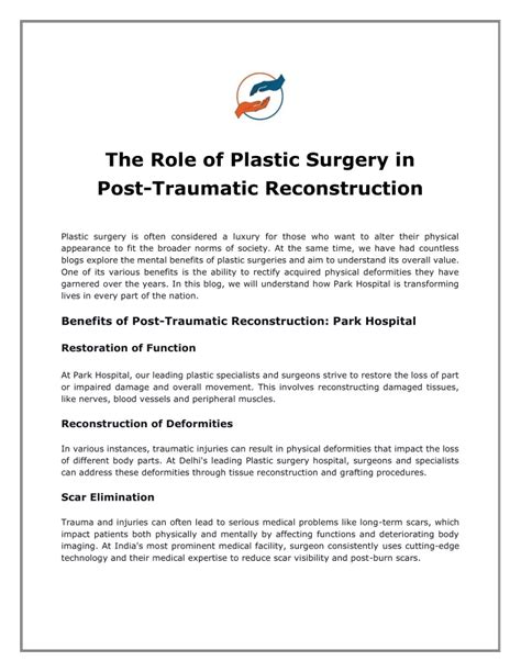 Ppt The Role Of Plastic Surgery In Post Traumatic Reconstruction