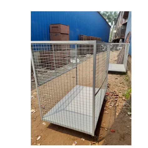 White Mild Steel Cage Trolley Size L 5 Xw 3 Inch Load Capacity