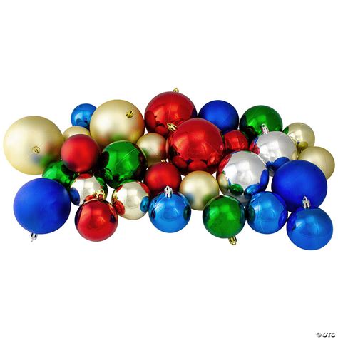 Northlight 50ct Traditional Multi Shatterproof 2 Finish Christmas Ball