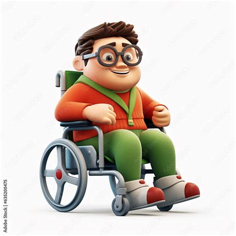 Cartoon character in wheelchair isolated on white background Stock Illustration | Adobe Stock