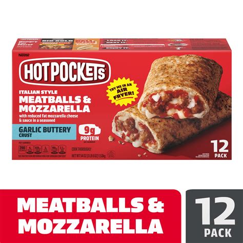 Hot Pockets Meatballs And Mozzarella With Garlic Buttery Seasoned Crust Sandwiches Value Pack
