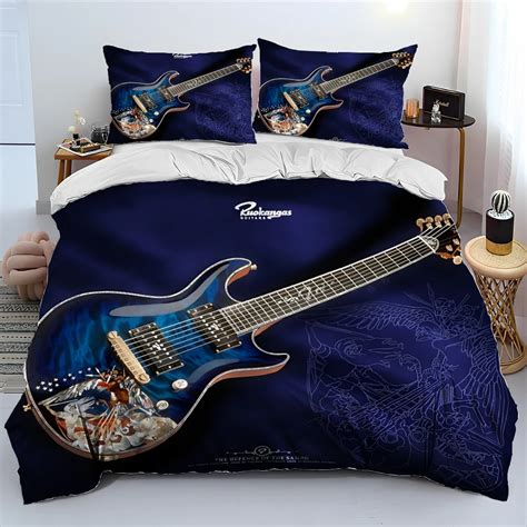 Juego De Cama De Edred N De Guitarra El Ctrica 3D Funda De Edred N