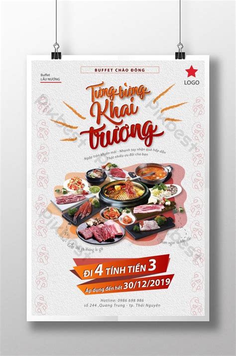 Poster Lẩu Nướng Bbq Tưng Bừng Khai Trương Ai Tải Xuống Miễn Phí