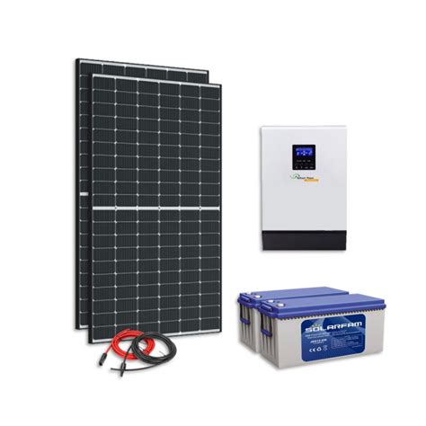 Kit Solaire 750w Autonome Hybride 24v 230V 3KVA Stockage 2400wh AP5