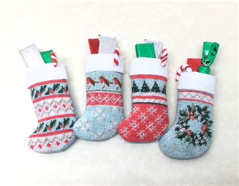 NEW Xmas Stockings Metallic X 4 Set 5 Nicola Mascall Miniatures