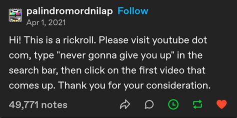 rickroll : r/CuratedTumblr