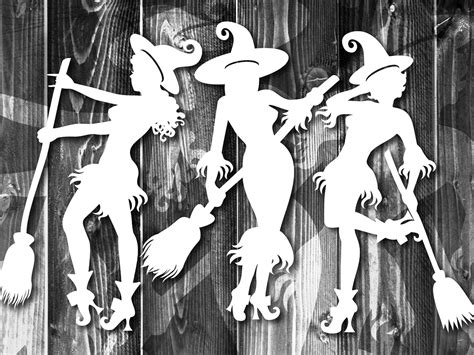 Halloween Witches Svg V 5 Isolated Clipart Cut File Sexy Witch And Her