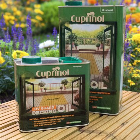 Cuprinol Uv Guard Decking Oil 5l Natural Pine Pre Finished Wooden