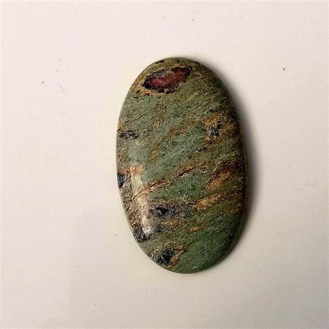 Forest Design Ruby In Fuchsite Cabochon Gemstone Ovale X X Mm Ruby